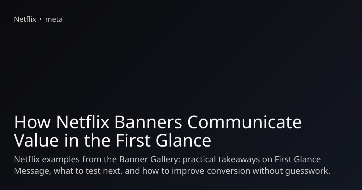 How Netflix Banners Communicate Value in the First Glance | Banner Gallery